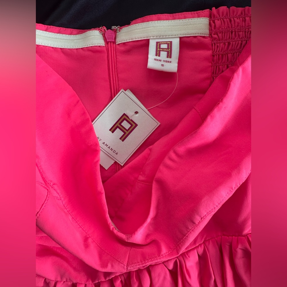 SOLD ✅ Amanda Uprichard Pink Strapless Sweetheart Sundress - Picture 3 of 5